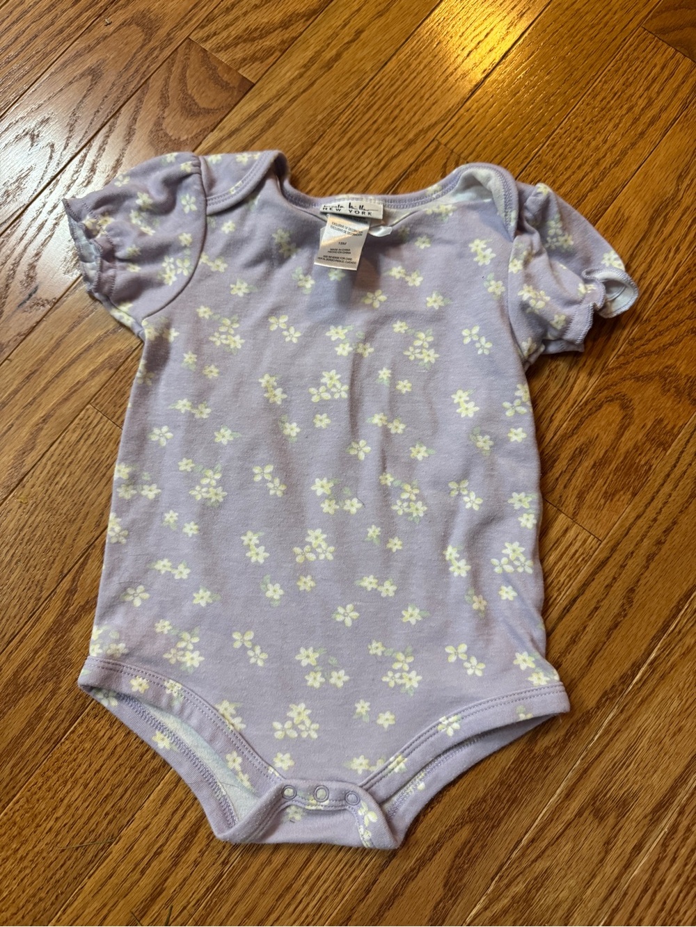 Nicole Miller Lavender Floral Short Sleeve Bodysuit